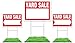 Sam's Signs 3-Pack Yard Sale Sign Kit - Double Sided Red Property Signs with Directional Arrows - 18