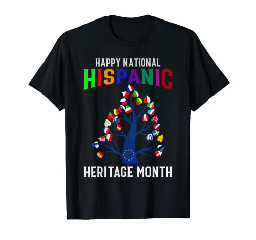 Happy National Hispanic Heritage Month - Latina Flag Roots Camiseta