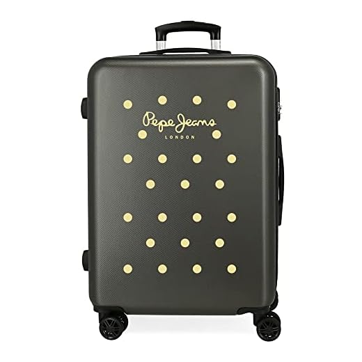 Pepe Jeans Leire Maleta Mediana Gris 46x65x23 cms Rígida ABS Cierre de combinación Lateral 56L 3,22 kgs 4 Ruedas Dobles
