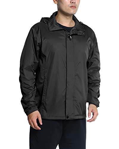 Outdoor Ventures Men's Lightweight Raincoat Packable Rain Jacket Waterproof Raincoat with Hood Active