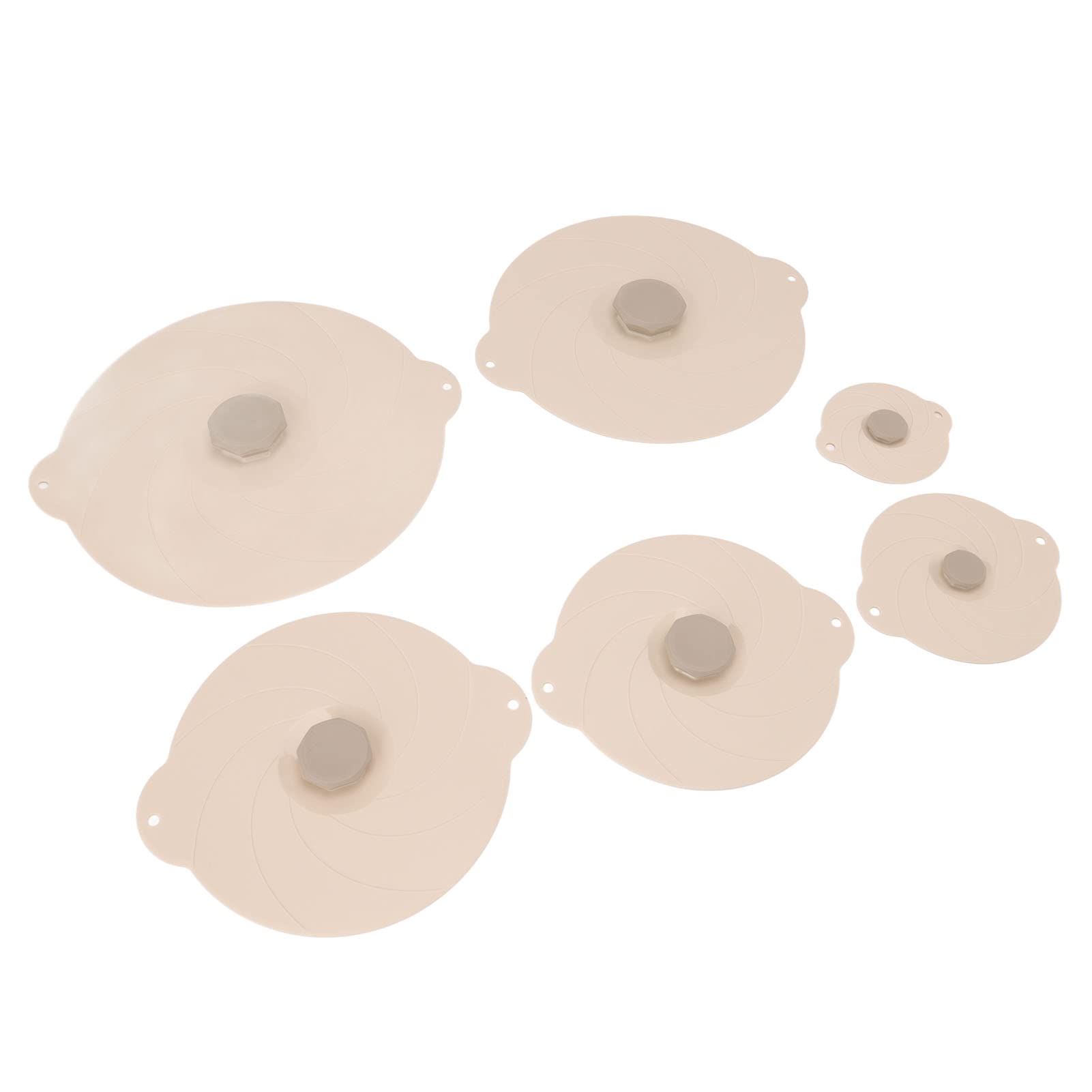 6Pcs Coperchio in Silicone per Alimenti Riutilizzabile Pellicola per Alimenti Coperchio di Aspirazione in Silicone Coperchio per Pentole a Prova di Calore Impermeabile Per Padelle Ciotole Piatti