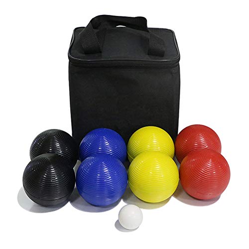 TopEmp 90mm Bocce Ball Set with 8 Colored Balls, Pallino, Carring Bag