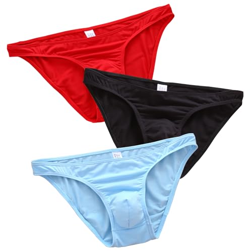 Men's Underwear Briefs Cotton Breathable Sexy thongs Boxers for Man With Pouch bulge Pack Quick Dry Green Thongs