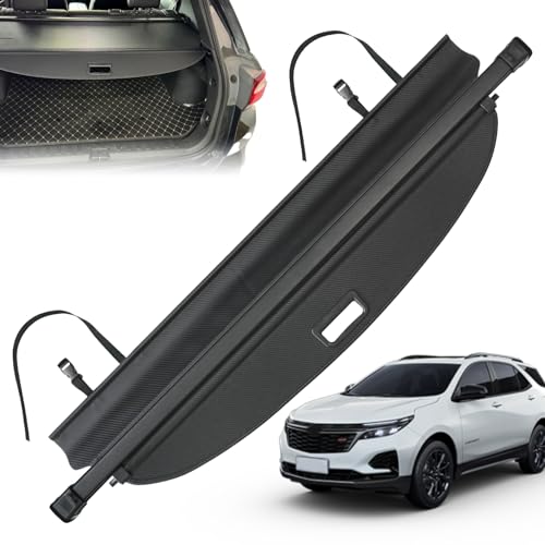 Blycorul Trunk Cargo Cover for Chevy Equinox GMC Terrain 2018-2024, Car Accessories, Anti-Peeping Retractable Security Shade, Privacy Screen with Carbon Fiber Texture, Extra Cover (No Equinox EV)
