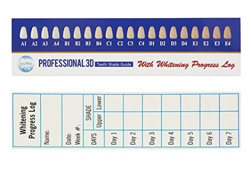 6 Pack Professional 3D Teeth Shade Guide with Whitening Daily Progress Log