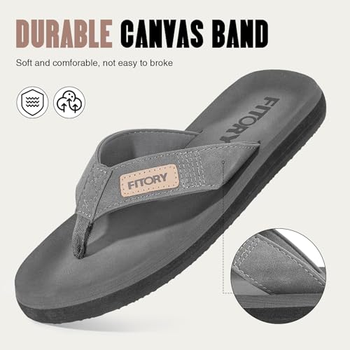 Image of FITORY Men's Flip-Flops, Thongs Sandals Comfort Slippers for Beach