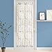 FMFUNCTEX French Front Door Curtains for Glass Door Curtains 72 Inches White Semi-Sheer Window Curtain Yellow and Grey Branch Print Curtain for Patio Door with Tie-Back 50 Inches Wide 1 Panel