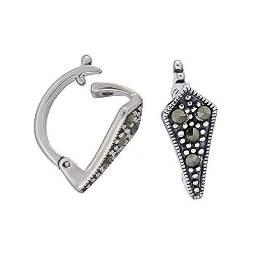 egemmall 1PC Sterling Silver Marcasite Pearl Enhancer Shortener Pendant Connector