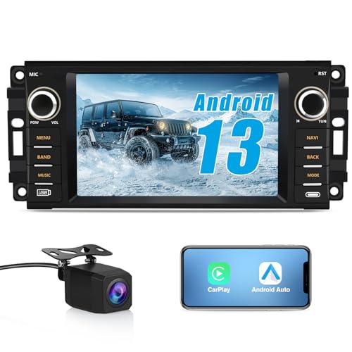 AWESAFE 5GWiFi Android Car Radio for Dodge RAM 1500 2500 3500 2009 2010 2011 2012 Touch Screen Ram 1500 Radio with Wireless CarPlay/Android Auto/GPS/HD Backup Camera [2GB+32GB]