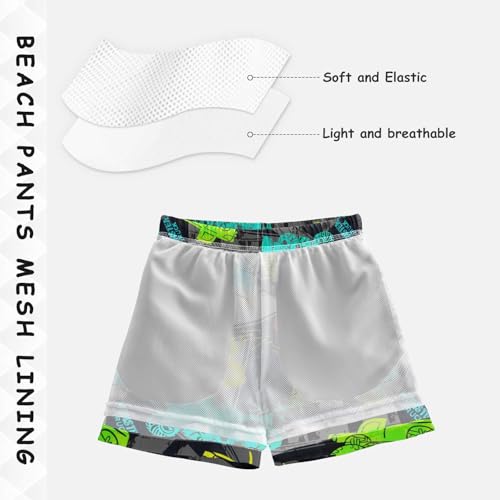 Boys Swim Trunks Beach Board Shorts Quick Dry Toddler Swimsuit Bathing Suits with Mesh Lining4