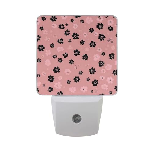 Lámpara nocturna LED sensor con flores color rosa vibrante miniatura 7