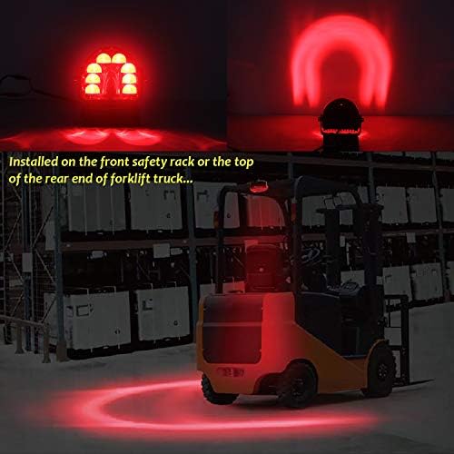 Image of ONERAY 10Pack Forklift Safety Light Red Arc LED Warning Light Warehouse Pedestrian Warning Arch Zone Spotlight 40W DC10-80V for Truck Security Indicator Spotlight Brightness (New)