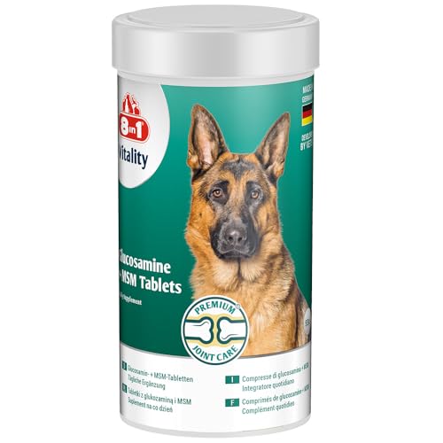 8in1 Glucosamin Tabletten mit MSM - zur Nahrungsergänzung bei ausgewachsenen und älteren Hunden, 1 Dose (55 Tabletten)