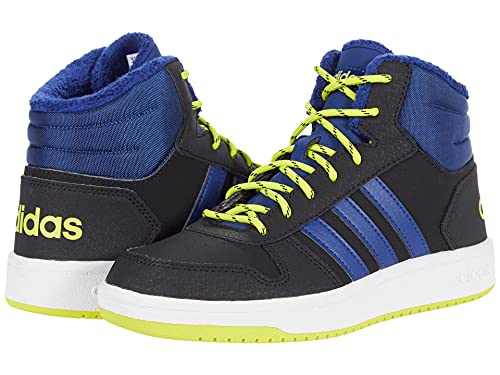 adidas Hoops 2.0 Mid (Little Kid/Big Kid) Black/Victory Blue/Acid Yellow 12.5 Little Kid M