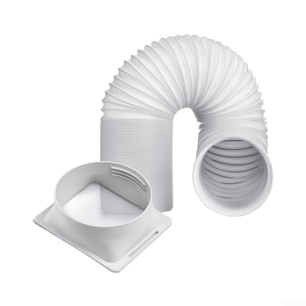 Air Conditioner Exhaust Hose with Square Connector, ABS and Polypropylene Construction Adjustable Length for Bedroom Living Room Office Use(Joint + 250CM Hose)