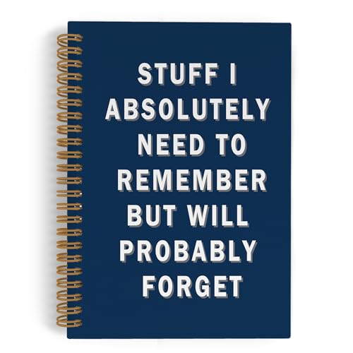 Stuff I Absolutely Need to Remember Journal : carnet bleu marine à spirale