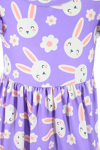 Image of Unique Baby Girls' Short Sleeve Everyday Printed Dresses for Kid and Toddler, Sizes 2T-12Y