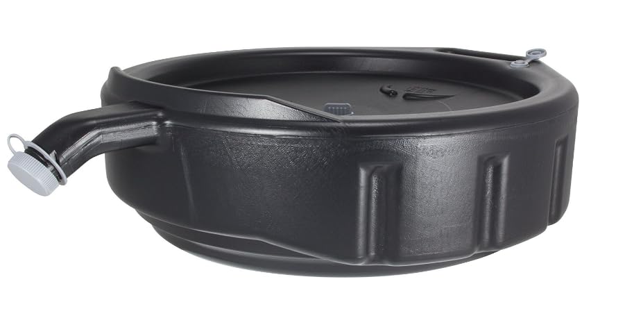 15 Quart Large Heavy Duty Oil Fluid Drain Pan Container, Easy Pouring Design