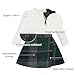 TITKKOP Toddler Girl Plaid Outfits Fall Winter Dress Knit Ribbed Bow Sweatshirt Tops and Button Fashion Skirts Set（white green plaid,6Y