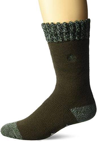 Timberland Men's Cabin Sock Basic Marled Cuff, Dark Brown, Sock Size: 10-13/Shoe Size:9-11