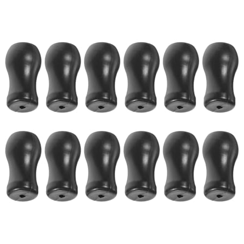 Genérico Tiradores de Cordón para Persianas Ventana, Accesorios de PVC Negro, 12 Piezas, Extremos de Tracción para Cortinas, Plomos para Cordón, Uso en Sala y Dormitorio
