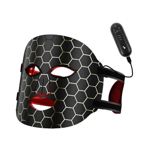 BEPER P302VIS100 Maschera Viso LED 7 Colori, Face mask con 288 LED, Terapia Luce Anti-Age, Ricaricabile USB-C con Telecomando, per Tutti i Tipi di Pelle