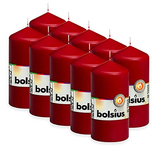 Bolsius Velas lisas, color rojo vino, juego de 10 unidades, velas...