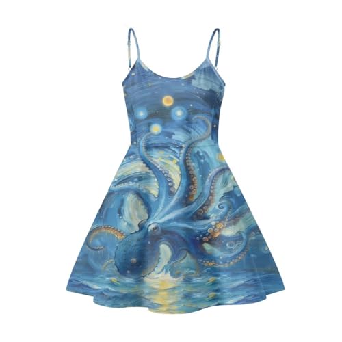 Image of Coloranimal Women's Summer Sleeveless Casual Swing Dresses with Loose Fit Beach Sundress