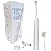 Produktbild @tec elektrische Zahnbürste mit Schalltechnologie und Timer, Schallzahnbürste + Ersatzbürsten/Aufsteckbürsten, 100 Tage Akkulaufzeit, per USB wiederaufladbar, 5 Reinigungsmodi, IPX7 wasserdicht, weiß