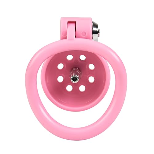 Image of Male Chastity Device Tease Locked Cock Cage Penis Exercise for Men(Pink)