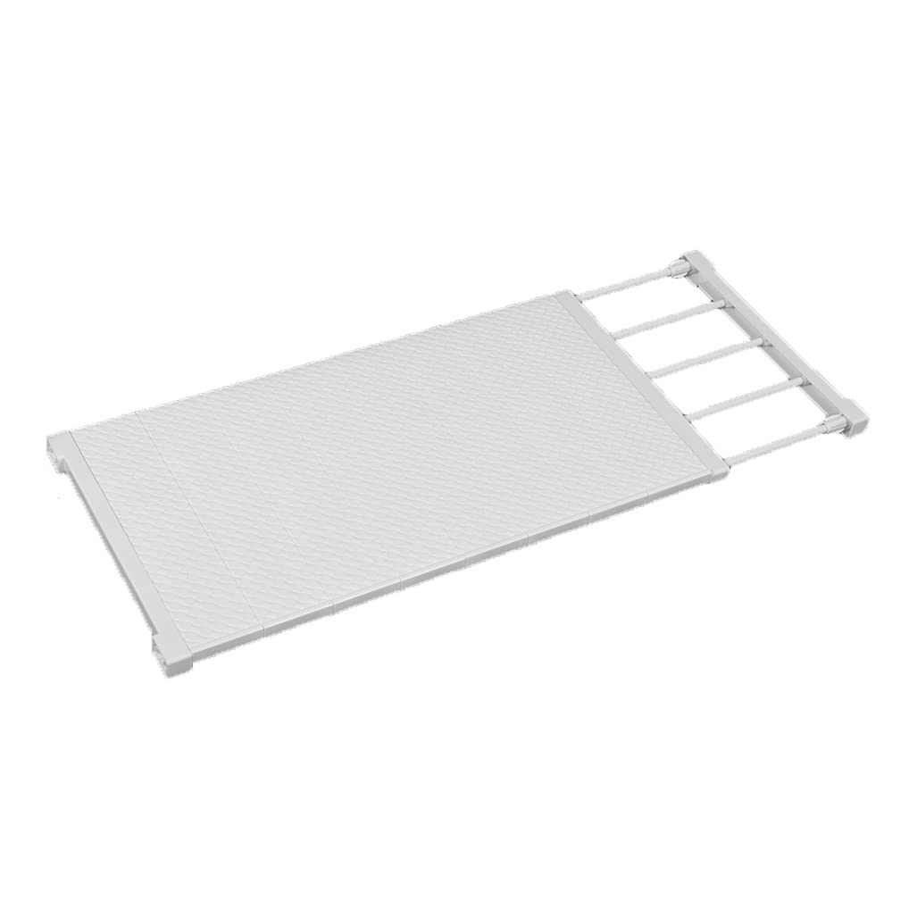 Divisores expandibles para estantes de armario, separador ajustable de 34 cm de ancho para dormitorio, baño, cocina, oficina, solución de ahorro de espacio blanco