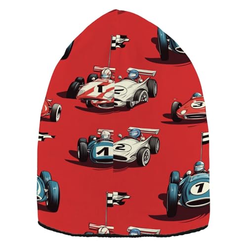 EtherSpher Gorros divertidos para mujer con diseño de coche de carreras de colores geniales (prop1), Coche de carreras de colores frescos, talla única