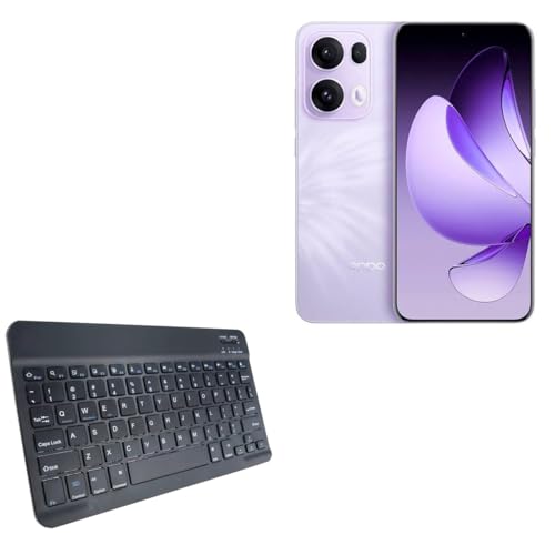 BoxWave Keyboard Compatible with Oppo Reno13 Pro - SlimKeys Bluetooth Keyboard, Portable Thin with Chiclet-Style Keys - Jet Black