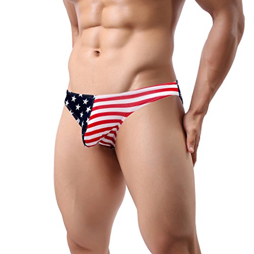 ONEFIT Mens Flag Underwear American Flag Printed Boxers and Thong G-String Briefs4