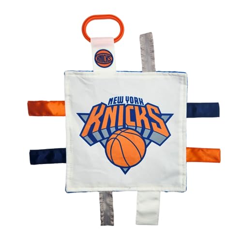Image of The Learning Lovey New York Knicks Baby Tag Toy, NBA Basketball Sensory Crinkle Toys, Soft & Safe, Ideal Stroller, BPA-Free with Clip, 8 inch x 8 inch