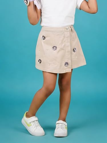Image of KiddoPanti Girls Denim Over Lap Shorts