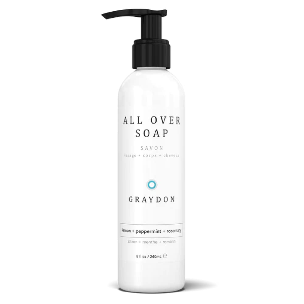 GraydonAll Over Soap - Natural Soap for Sensitive Skin I Multipurpose Body Wash I Uplifts, Energizes, & Freshens Skin I 240ml/ 8.1oz
