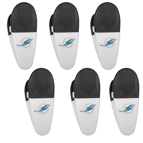 Aimants Miami Dolphins NFL Siskiyou Sports blancs lot de 6 pièces