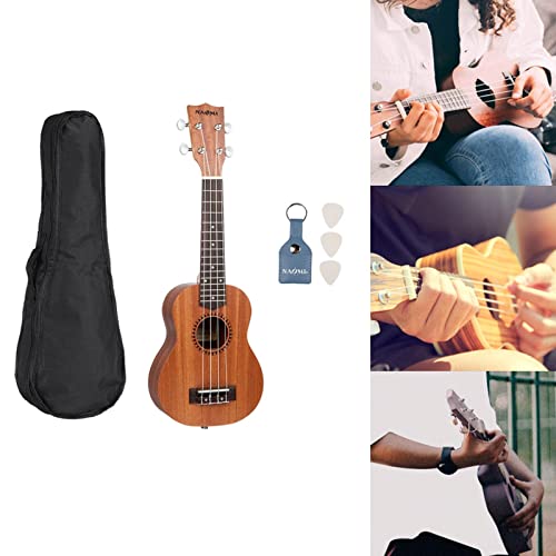 Newmind Ukulele soprano de madeira de 53 cm, 4 cordas, acessórios educativos, guitarra havaiana port
