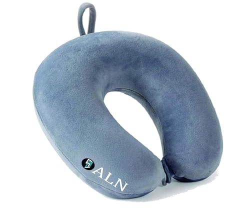 Image of ALN Premium Velvet Travel Neck Pillow for Travelling and Sleeping in Airplane Flight, Cab, Car, Train, Bus for Men and Women Head Rest Neck Holder Pillow for Pain Relief