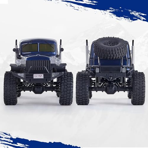 Image of EAZYRC FMS Rochobby 1 /10 Atlas Ready Set RC Crawler RC Truck 4X4 with Lighting, 2.4GHz Radio,Ball Bearing, Metal-Gear Full,4 Link Suspension,Rapid Separation Car Body for Adult (Blue)