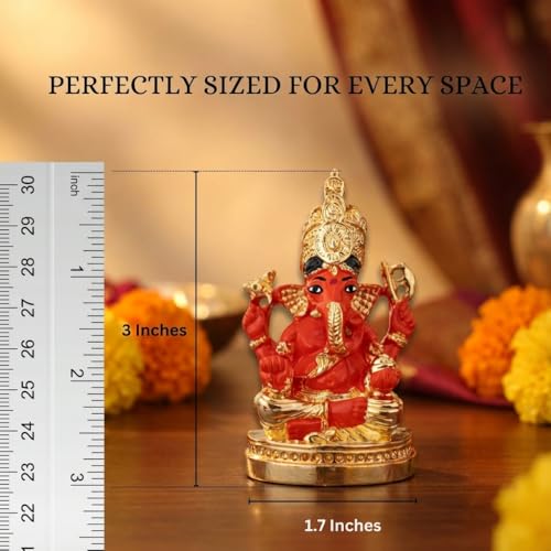 Image of Siddhivinayak Ganesh Idol Ganpati Murti for Car Dashboard, Office Desk, Hindu God Gift & Home Decor - Resin
