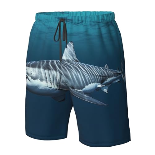 Great White Shark Men's Swim Trunks Quick Dry Board Shorts with Pockets Drawstring Beach Shorts Bathing Suit4