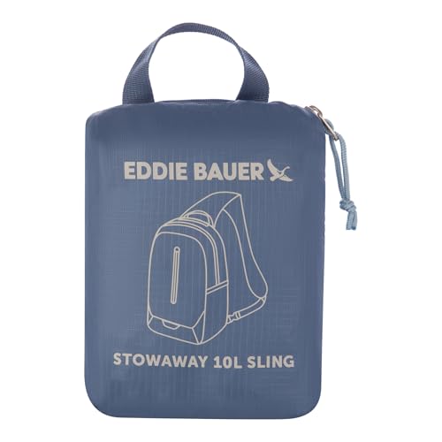 Image of Eddie Bauer Stowaway Packable Sling Bag | Travel | Outdoor | Lightweight | Compact | Ripstop Nylon, Tile Blue-10L