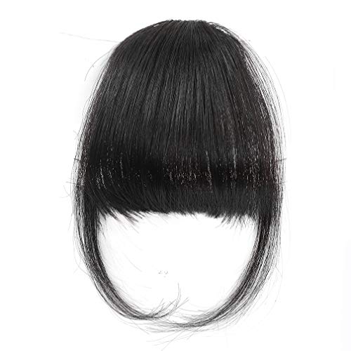 Prendedor de franja Remy extensões de cabelo humano grosso preto uma peça frontal franja de ar limpa