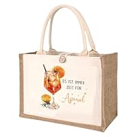 Aperol Geschenk Tasche, Jutetasche Einkaufstasche Geschenkidee Geschenkset Geschenketasche Cotton Pocket Jute Shopper Gift Bag für Frauen Kollegin