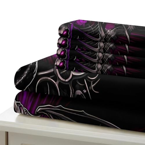Parure de lit microfibre 3D effet super douce et housse couette crâne - 7