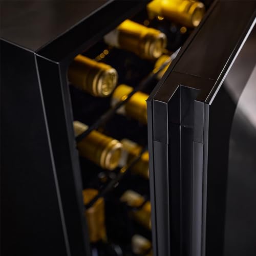 Image of Wine Enthusiast 33-Bottle Compressor Wine Cooler w /Upright Bottle Storage - Freestanding 3.3 Cu. Ft. Wine Refrigerator, LED Digital Control Panel, Energy-Efficient Cooling of 41-64F