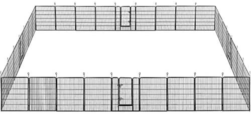 Yaheetech Dog Playpen, 32 Panels 40 Inch Height x 32 Inch Width Small Animals Pen Heavy Duty Pet Fence for Puppy/Cat/Rabbit Extra Large Foldable Pet Exercise Pen for RV Camping Garden Outdoor Indoor