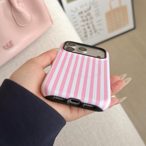 Reoomukk Magnetic for iPhone 15 6.1in Cute Striped Phone Case Compatible with MagSafe,Aesthetic Vertical Lines Pattern Hybrid Dual-Layer Shockproof Girly Protective Phone Cover,Red Pink by Reoomukk - Used condition - Image 8